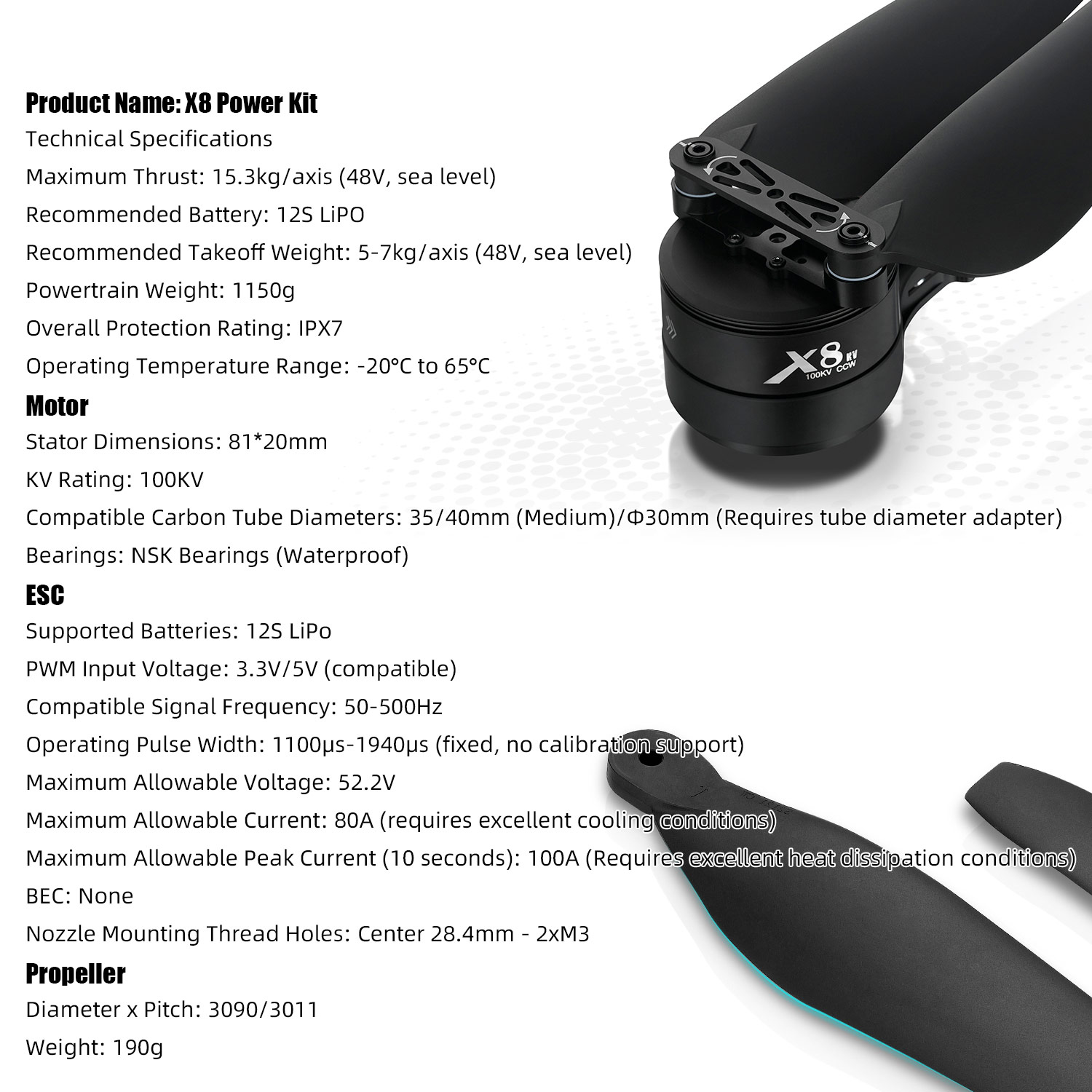 Kit de système d'alimentation  - Drone Kit Heavy Lift avis et prix